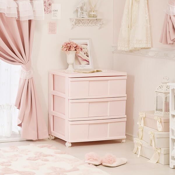 ピンクのフリル付き収納チェスト ロマプリ 量産型 ピンクのフリル付き収納チェスト ロマプリ 量産型 ピンクのフリル付き